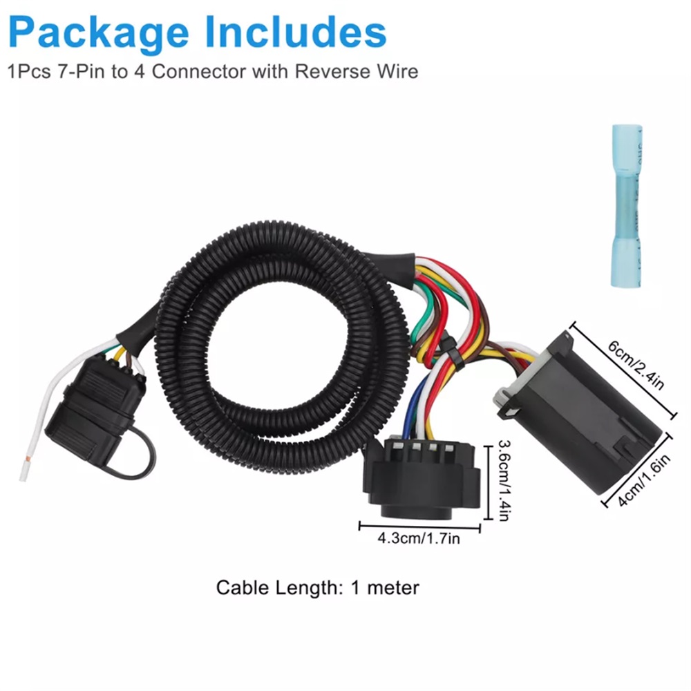 Panman 7 Pin to 4 Pin Harness with Reverse Wire For 99-16 Ford F